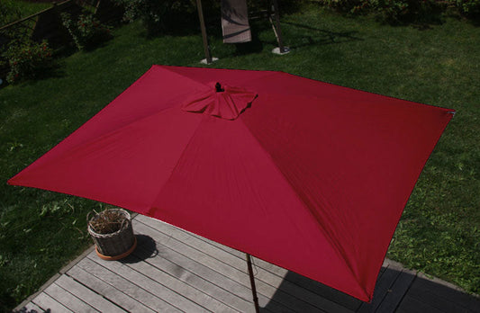 Cosmo Casa - Tuinparasol - Markt - Polyester & Hout - Bordeauxrood - 3×4 m