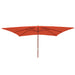 Cosmo Casa - Marktparasol Florida - 3x4 m, 6 kg - Polyester & Hout - Terracotta