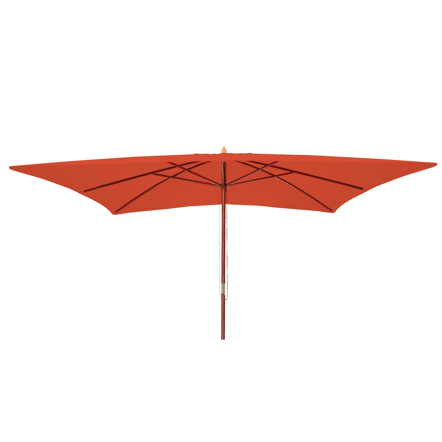 Cosmo Casa - Marktparasol Florida - 3x4 m, 6 kg - Polyester & Hout - Terracotta