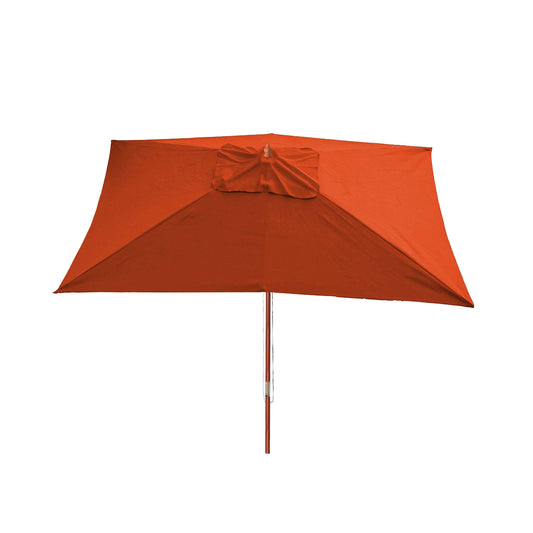 Cosmo Casa - Marktparasol Florida - 3x4 m, 6 kg - Polyester & Hout - Terracotta