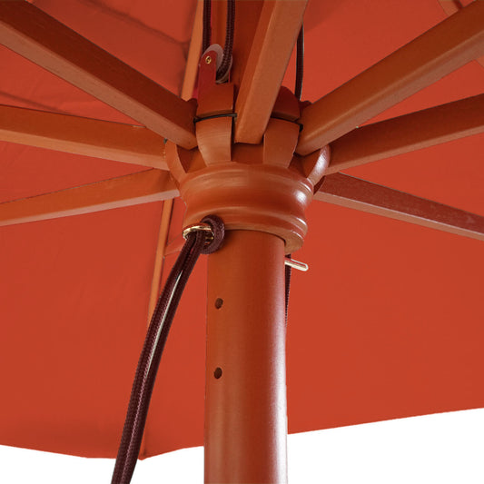 Cosmo Casa - Marktparasol Florida - 3x4 m, 6 kg - Polyester & Hout - Terracotta