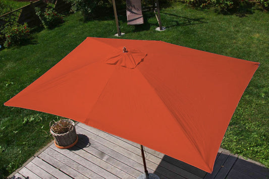 Cosmo Casa - Marktparasol Florida - 3x4 m, 6 kg - Polyester & Hout - Terracotta
