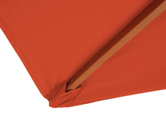 Cosmo Casa - Marktparasol Florida - 3x4 m, 6 kg - Polyester & Hout - Terracotta