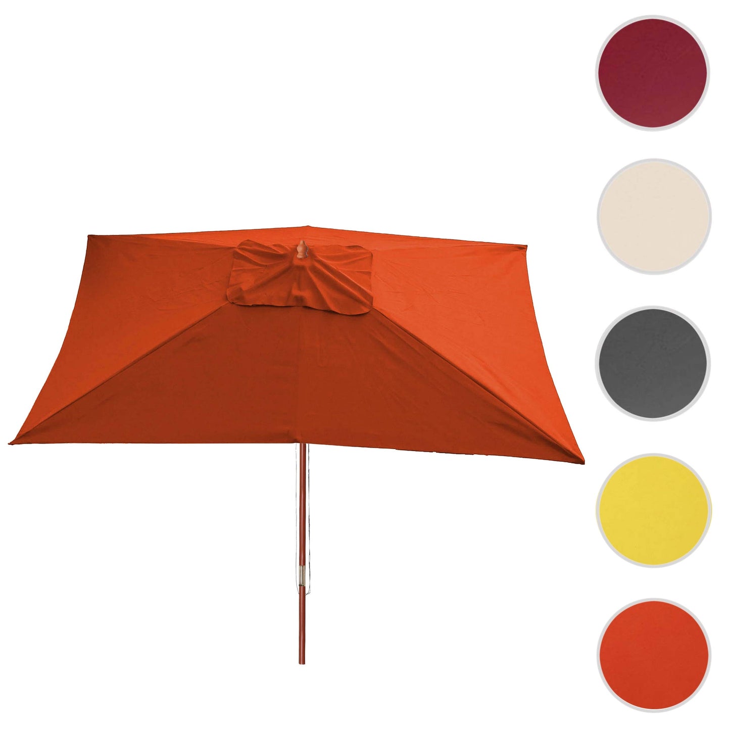 Cosmo Casa - Marktparasol Florida - 3x4 m, 6 kg - Polyester & Hout - Terracotta