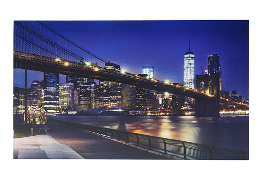 Cosmo Casa - Set van 2 LED-schilderijen - Verlicht - Canvas - Bridges - 40×60 cm
