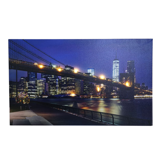 Cosmo Casa - Set van 2 LED-schilderijen - Verlicht - Canvas - Bridges - 40×60 cm