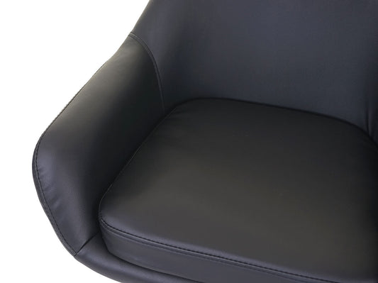 Cosmo Casa - Set van 2 Barkrukken - Vast - Kunstleer - Zwart