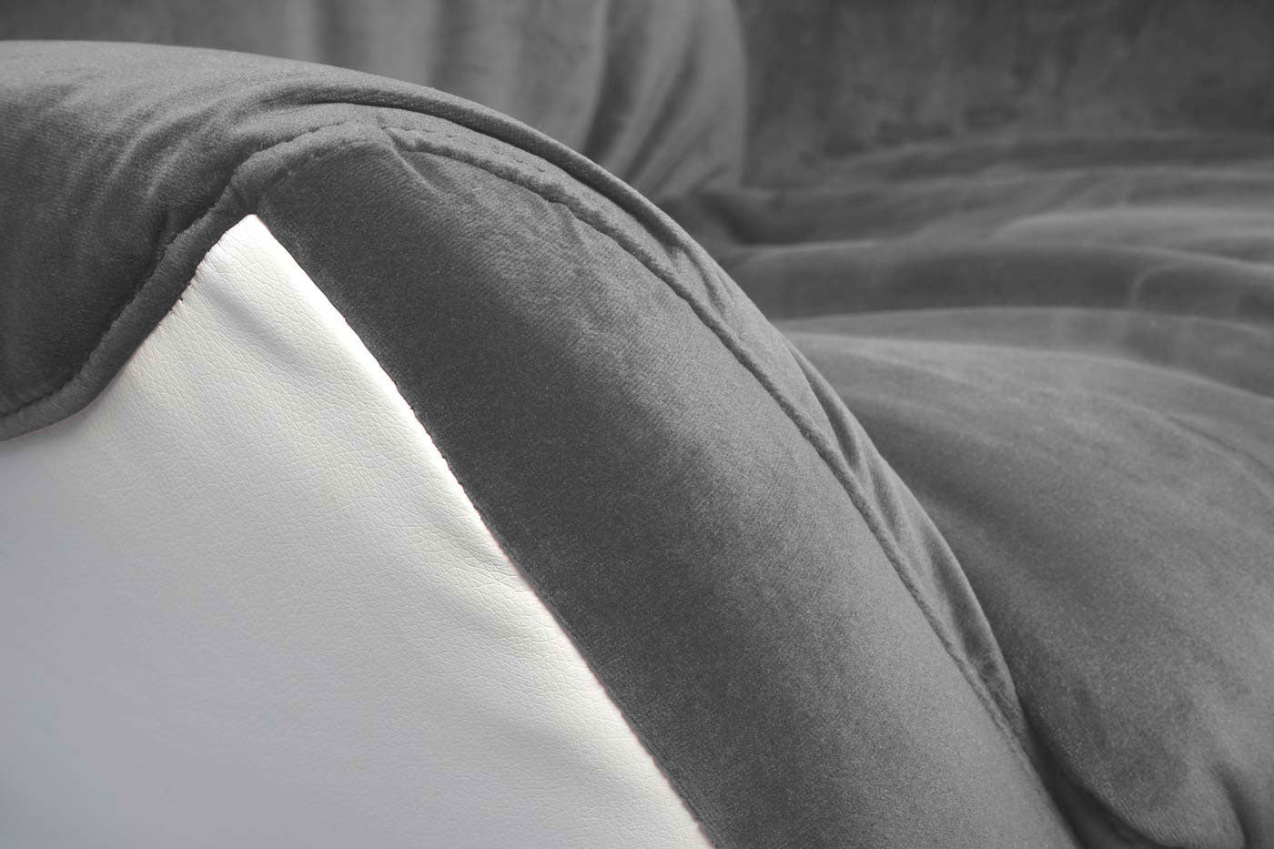 Cosmo Casa - Relaxfauteuil - Draaibaar - Fluweel & Kunstleer - Donkergrijs