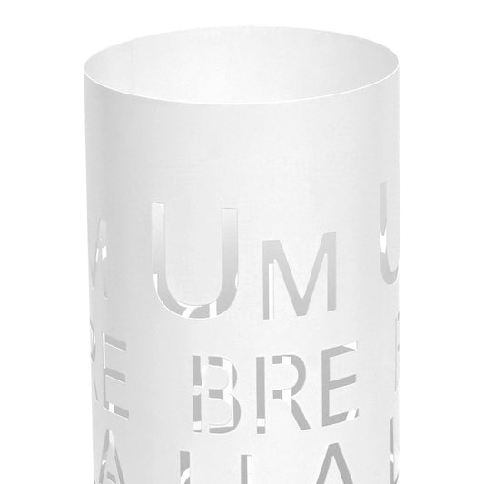 Cosmo Casa - Paraplustandaard - Rond design met belettering - Metaal - Wit - 55cm
