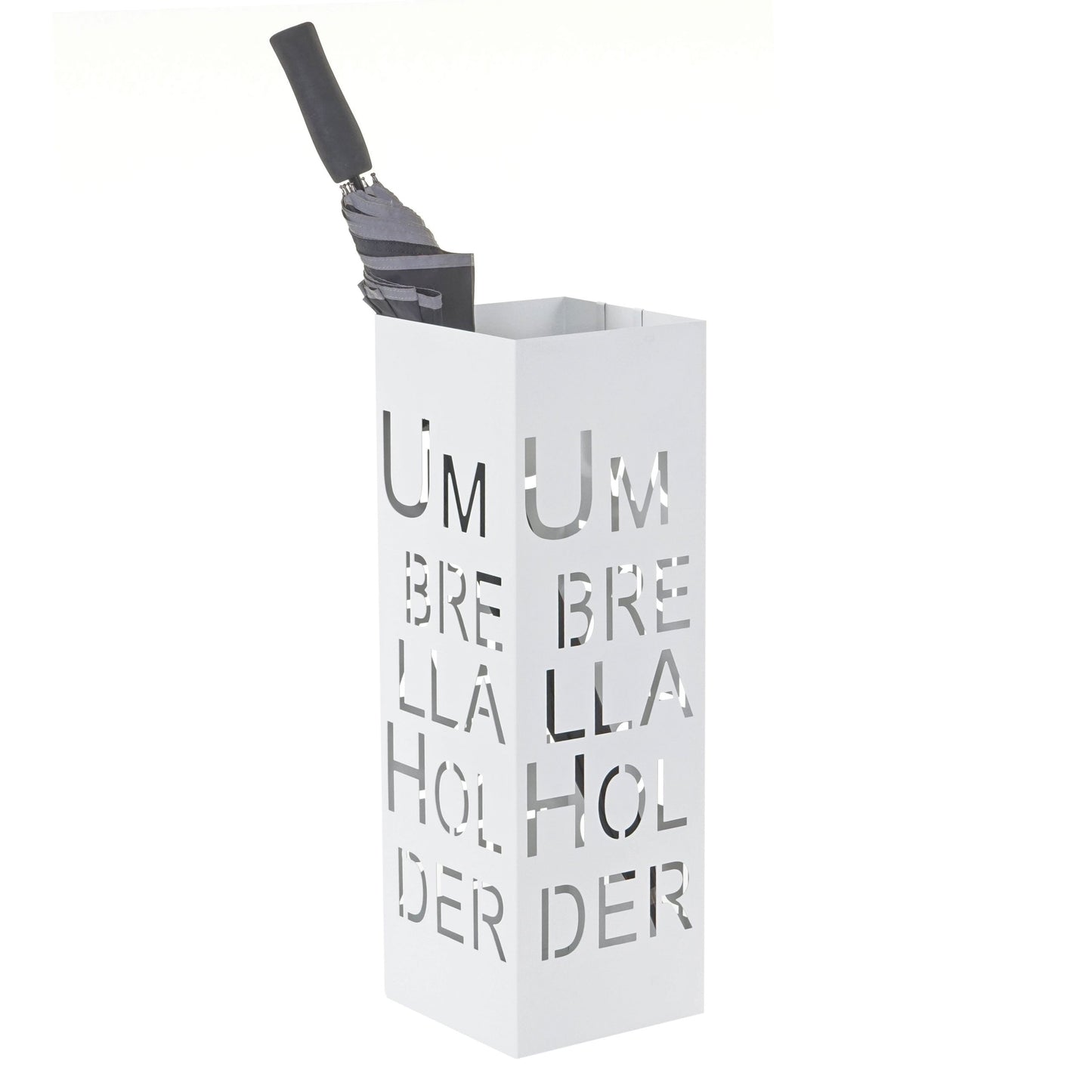 Cosmo Casa - Paraplustandaard - Vierkant - Metaal - Wit - 55 cm