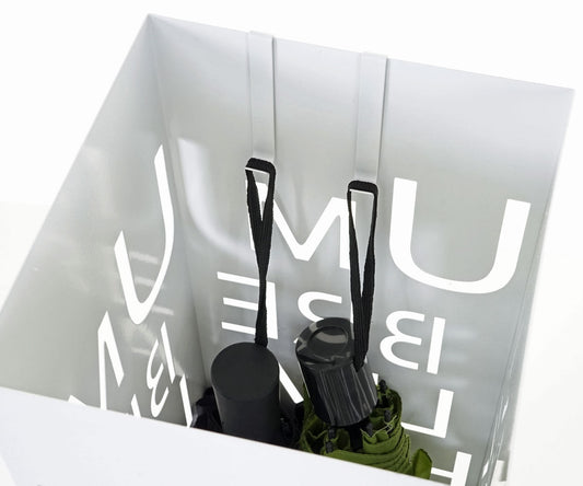 Cosmo Casa - Paraplustandaard - Vierkant - Metaal - Wit - 55 cm