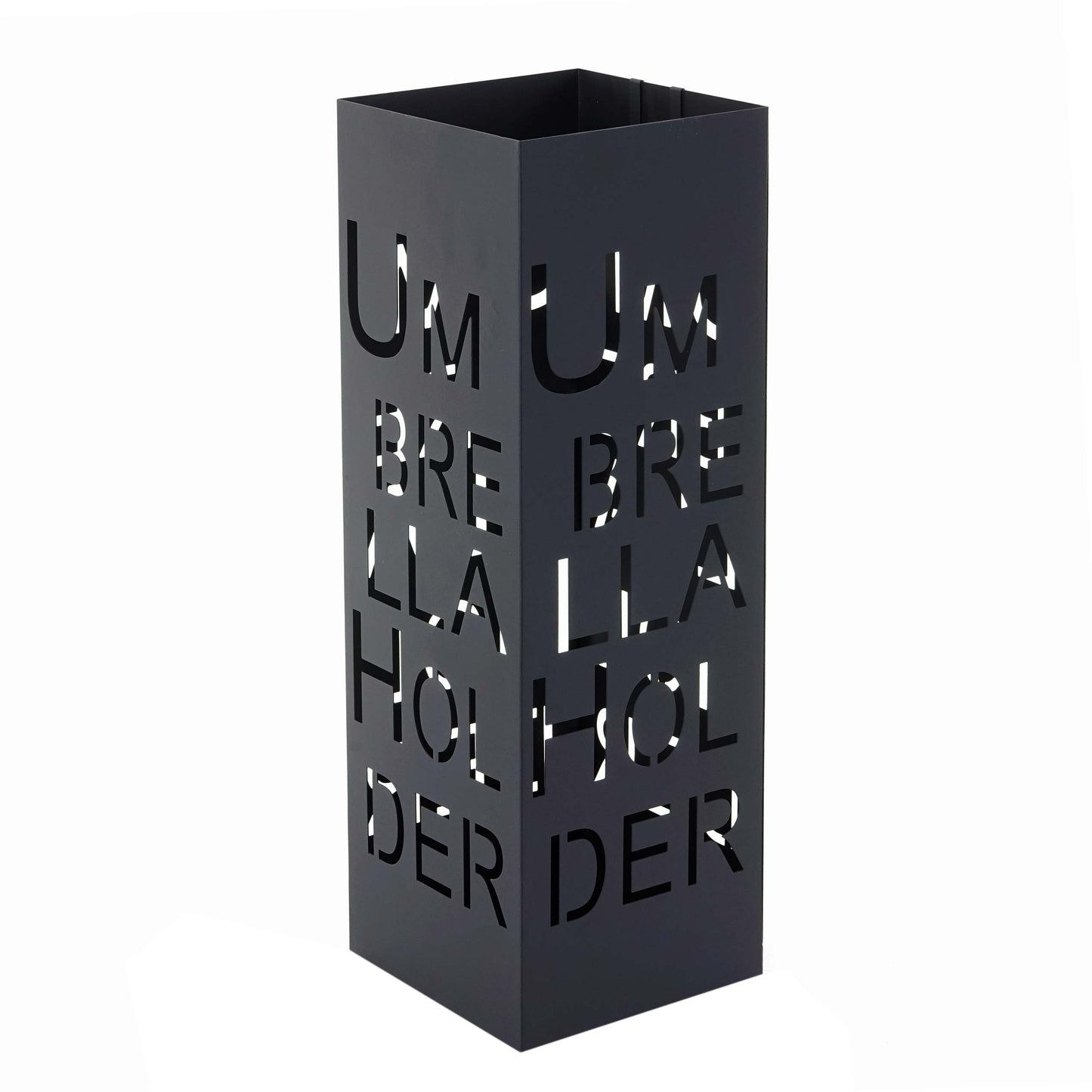 Cosmo Casa - Paraplustandaard - Vierkant - Metaal - Zwart - 55 cm