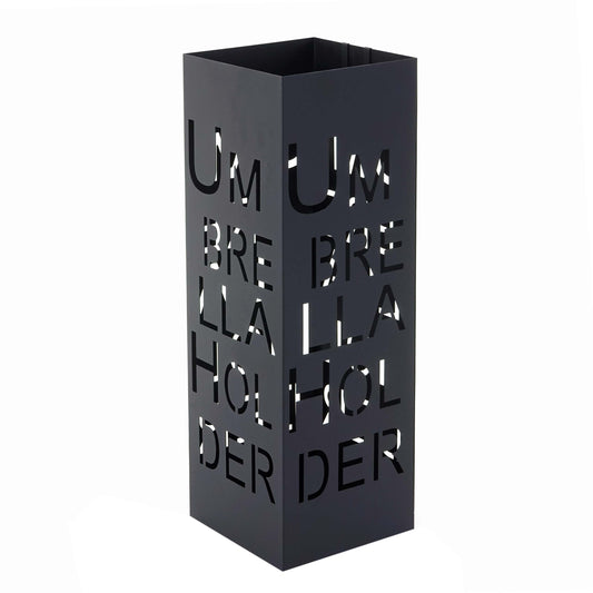 Cosmo Casa - Paraplustandaard - Vierkant - Metaal - Zwart - 55 cm