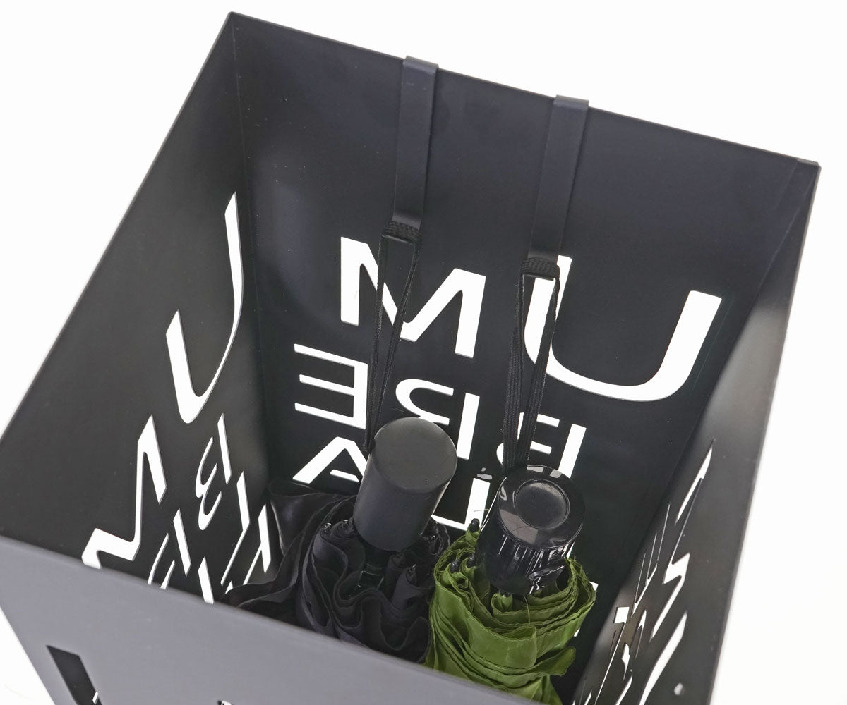 Cosmo Casa - Paraplustandaard - Vierkant - Metaal - Zwart - 55 cm