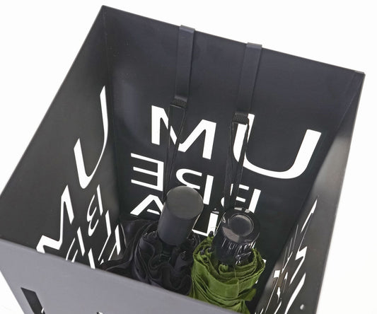 Cosmo Casa - Paraplustandaard - Vierkant - Metaal - Zwart - 55 cm