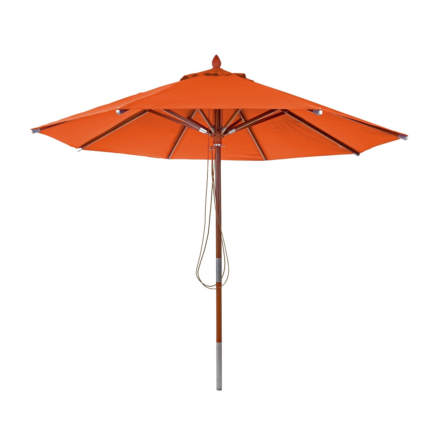 Cosmo Casa - Houten parasol - Trekkoord - Polyester & Hout - Terracotta - Ø3 m