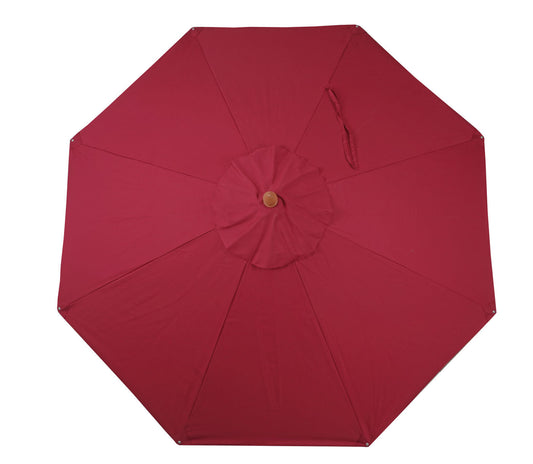 Cosmo Casa - Houten parasol - Trekkoord - Polyester & Hout - Bordeauxrood - Ø3 m