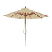 Cosmo Casa - Houten parasol - Trekkoord - Polyester & Hout - Crème - Ø3 m