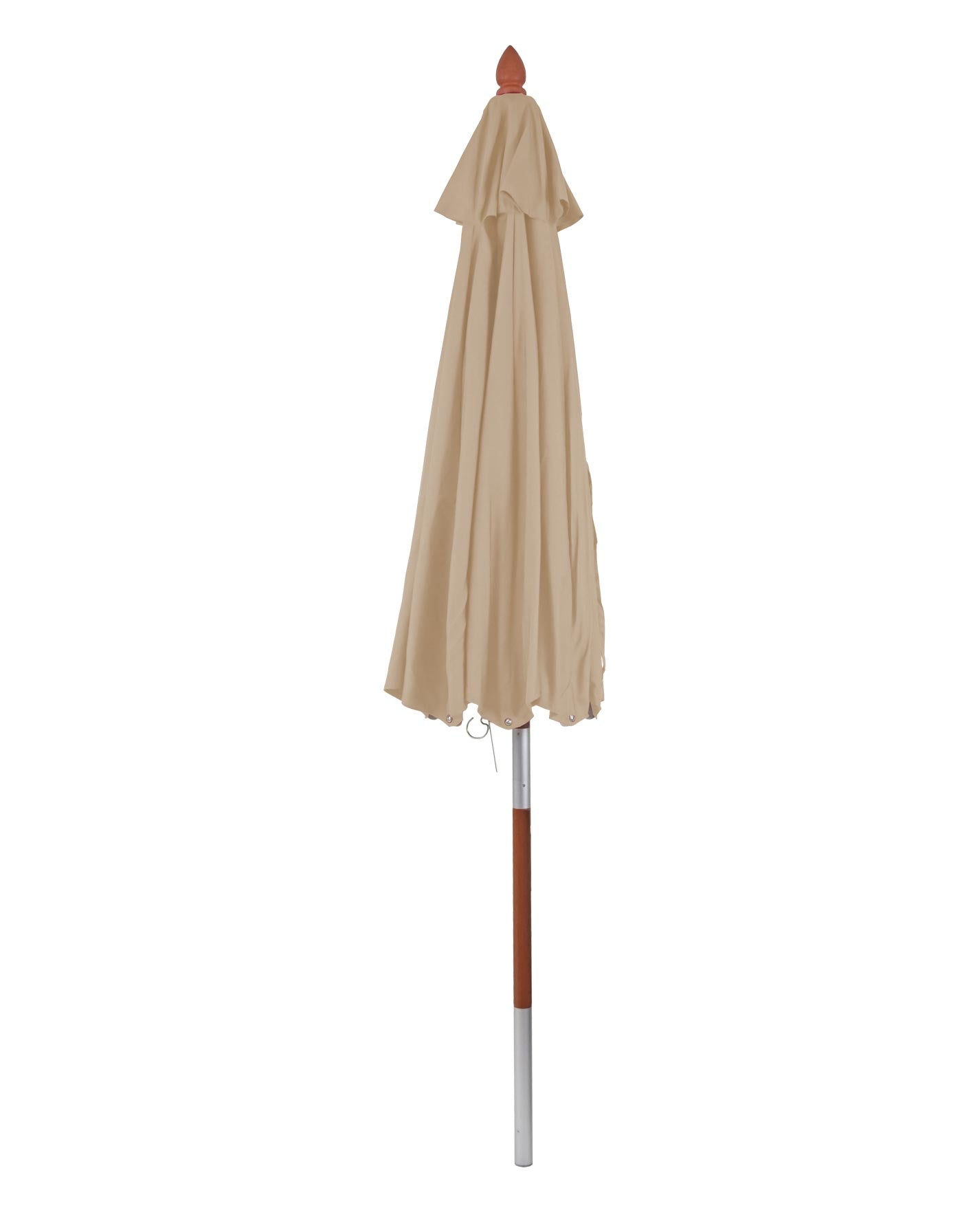 Cosmo Casa - Houten parasol - Trekkoord - Polyester & Hout - Crème - Ø3 m