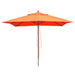 Cosmo Casa - Houten parasol - Trekkoord - Polyester & Hout - Terracotta - 3×3 m