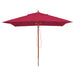Cosmo Casa - Houten parasol - Trekkoord - Polyester & Hout - Bordeauxrood - 3×3 m