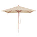 Cosmo Casa - Houten parasol - Trekkoord - Polyester & Hout - Crème - 3×3 m