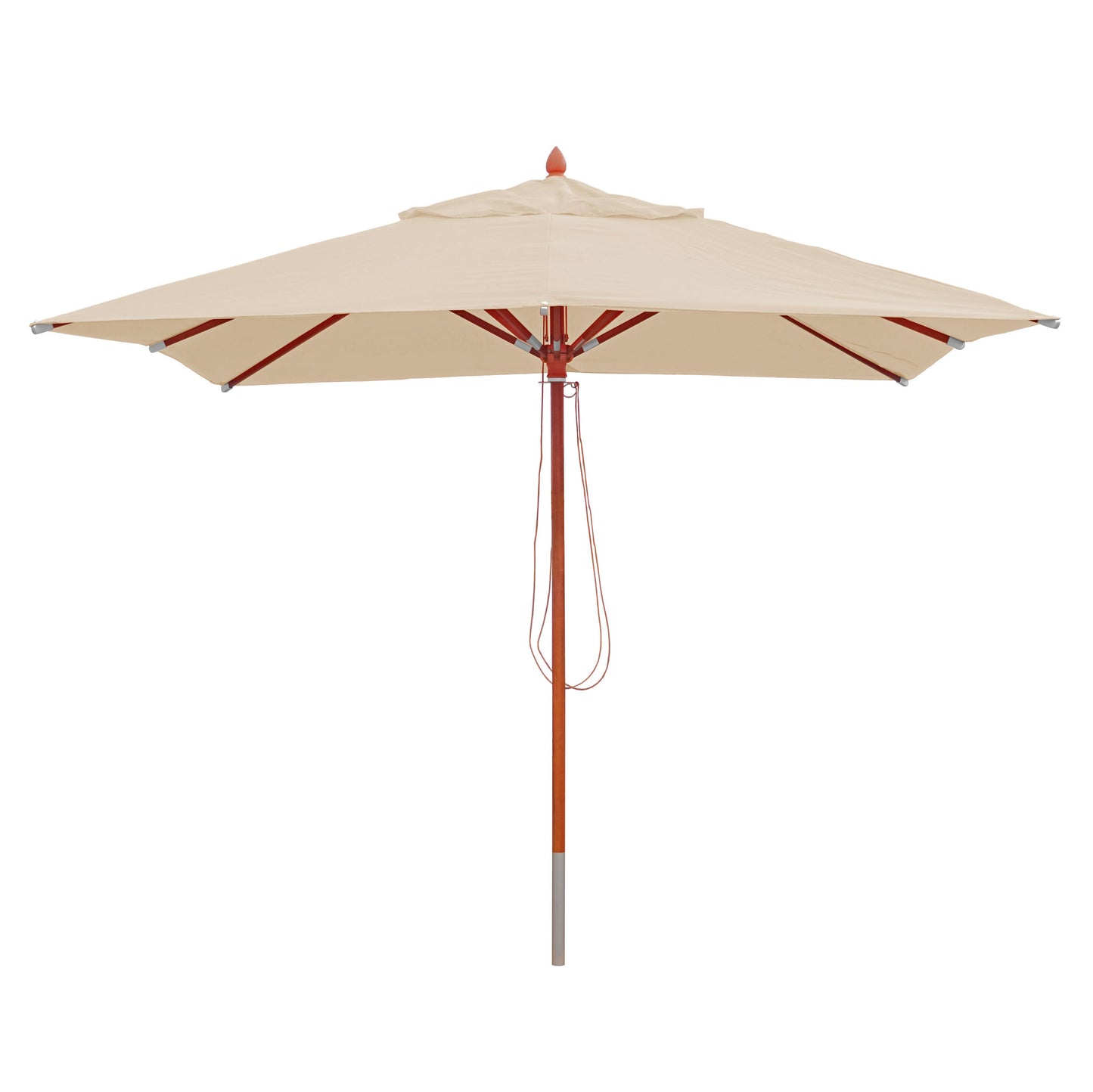 Cosmo Casa - Houten parasol - Trekkoord - Polyester & Hout - Crème - 3×3 m