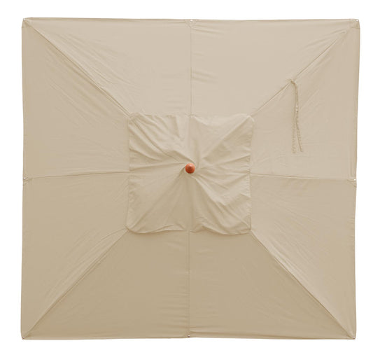 Cosmo Casa - Houten parasol - Trekkoord - Polyester & Hout - Crème - 3×3 m