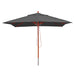 Cosmo Casa - Houten parasol - Trekkoord - Polyester & Hout - Antraciet - 3×3 m