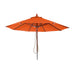 Cosmo Casa - Houten parasol - Trekkoord - Polyester & Hout - Terracotta - Ø4 m