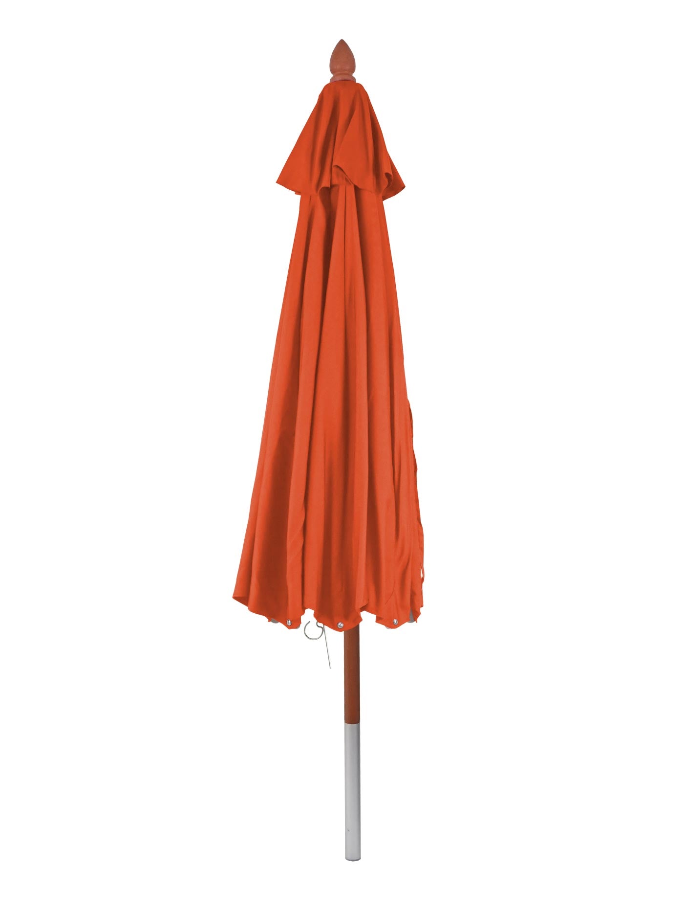 Cosmo Casa - Houten parasol - Trekkoord - Polyester & Hout - Terracotta - Ø4 m