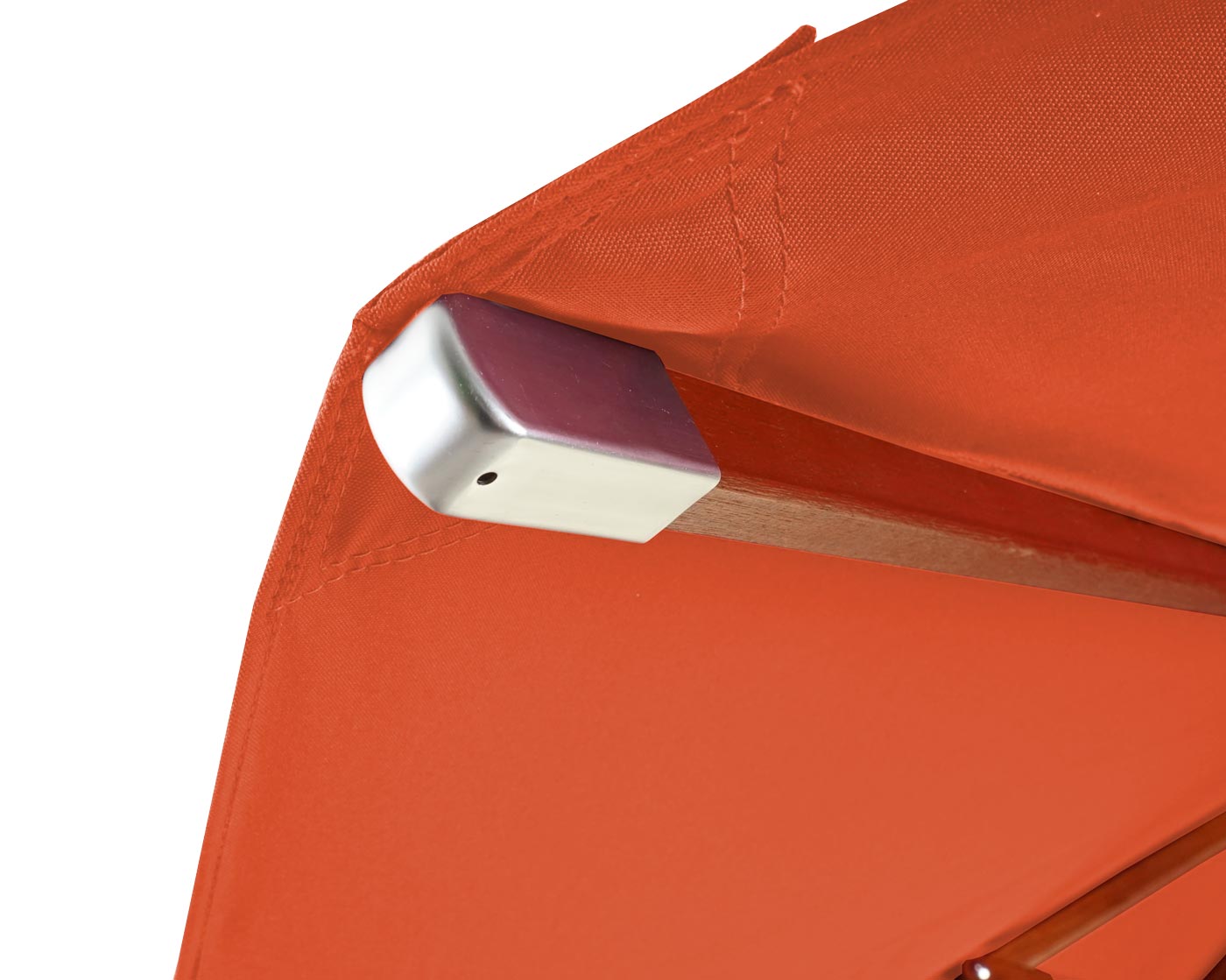 Cosmo Casa - Houten parasol - Trekkoord - Polyester & Hout - Terracotta - Ø4 m