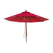 Cosmo Casa - Houten parasol - Trekkoord - Polyester & Hout - Bordeauxrood - Ø4 m