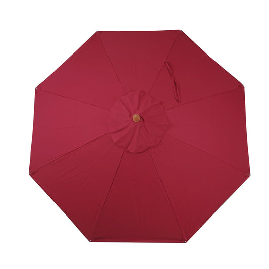 Cosmo Casa - Houten parasol - Trekkoord - Polyester & Hout - Bordeauxrood - Ø4 m