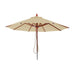 Cosmo Casa - Houten parasol - Trekkoord - Polyester & Hout - Crème - Ø4 m