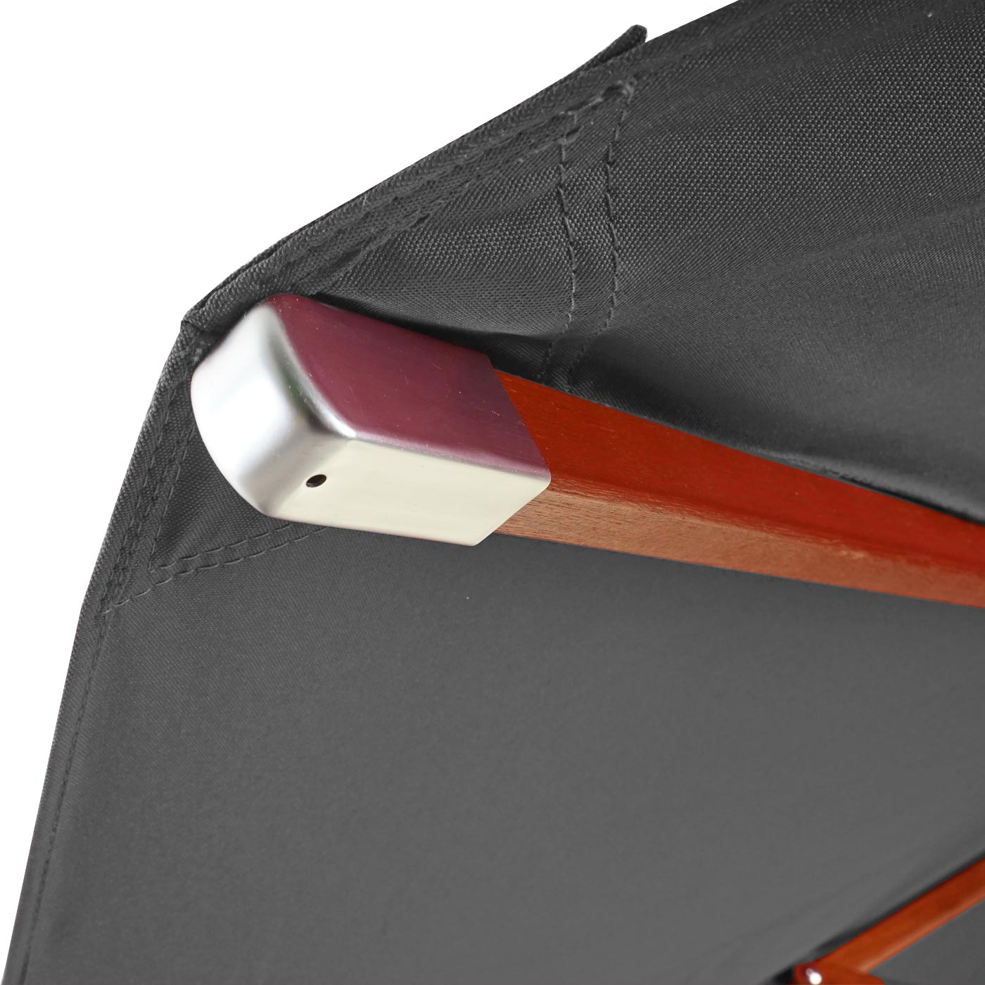 Cosmo Casa - Houten parasol - Trekkoord - Polyester & Hout - Antraciet - Ø4 m