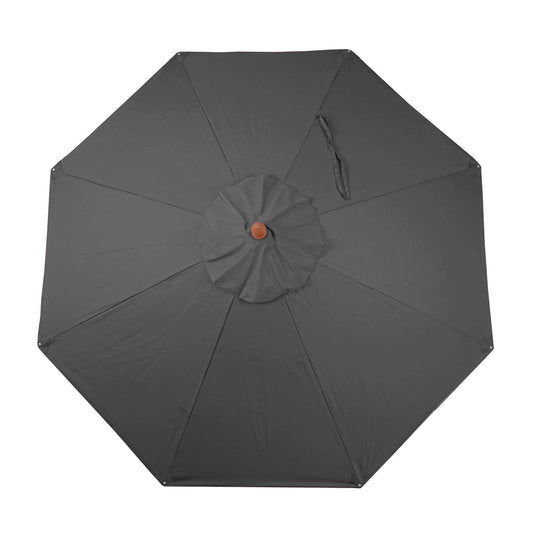 Cosmo Casa - Houten parasol - Trekkoord - Polyester & Hout - Antraciet - Ø4 m