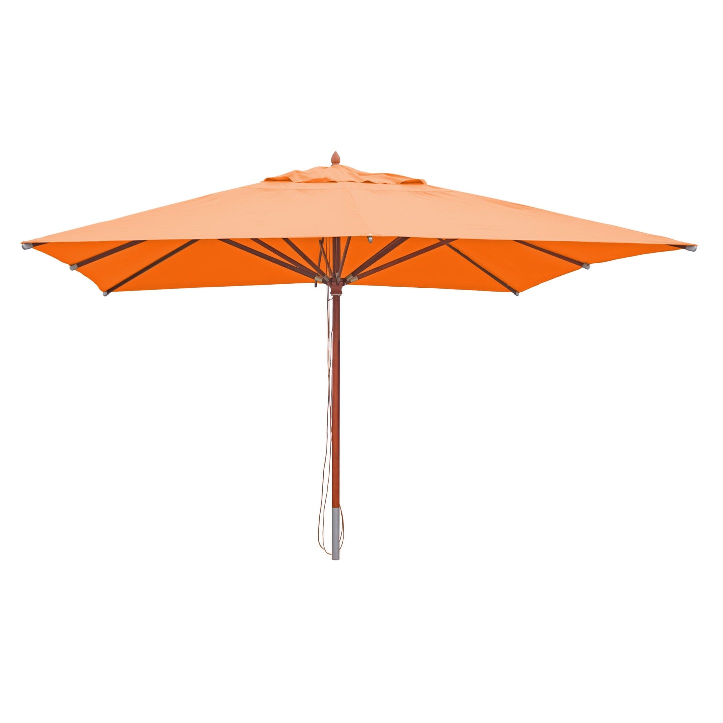 Cosmo Casa - Houten parasol - Trekkoord - Polyester & Hout - Terracotta - 4×4 m