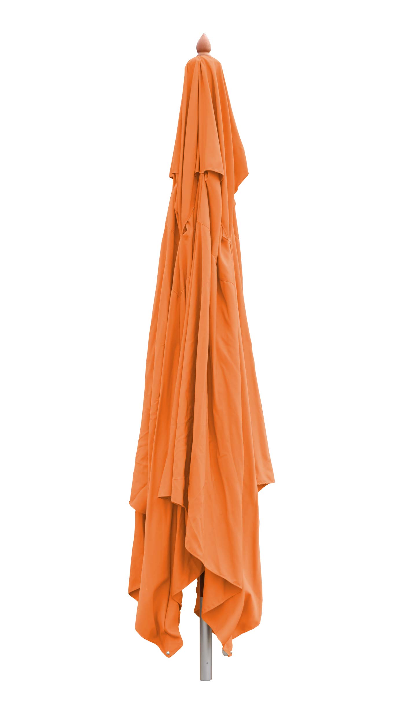 Cosmo Casa - Houten parasol - Trekkoord - Polyester & Hout - Terracotta - 4×4 m