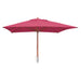 Cosmo Casa - Houten parasol - Trekkoord - Polyester & Hout - Bordeauxrood - 4×4 m