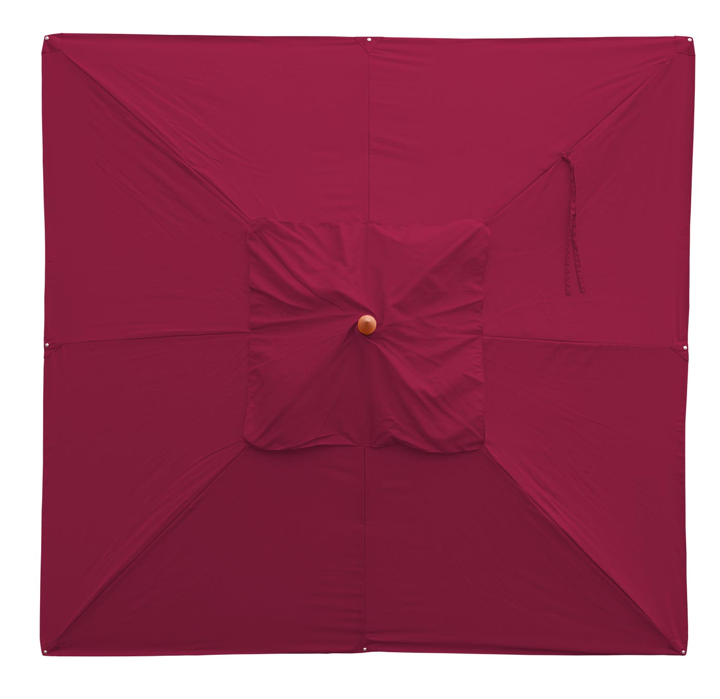 Cosmo Casa - Houten parasol - Trekkoord - Polyester & Hout - Bordeauxrood - 4×4 m