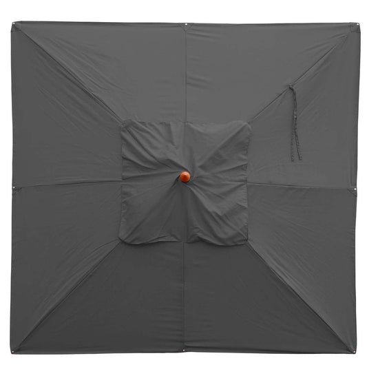 Cosmo Casa - Houten parasol - Trekkoord - Polyester & Hout - Antraciet - 4×4 m