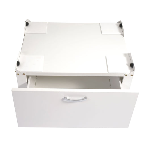 Cosmo Casa - Wasmachineonderkast - Met lade - Metaal - Wit - 33×61×52 cm