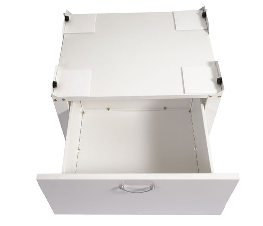 Cosmo Casa - Wasmachineonderkast - Met lade - Metaal - Wit - 33×61×52 cm