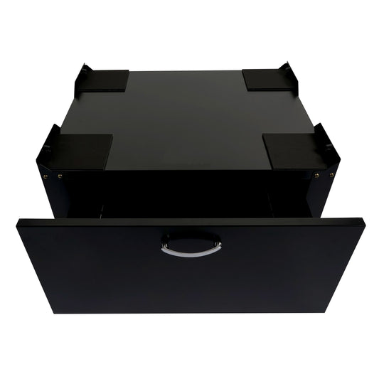 Cosmo Casa - Wasmachineonderkast - Met lade - Metaal - Zwart - 33×61×52 cm