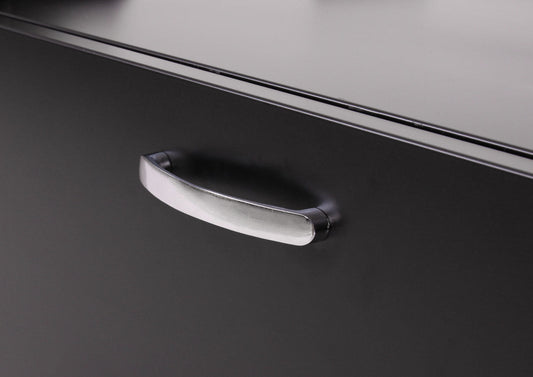 Cosmo Casa - Wasmachineonderkast - Met lade - Metaal - Zwart - 33×61×52 cm