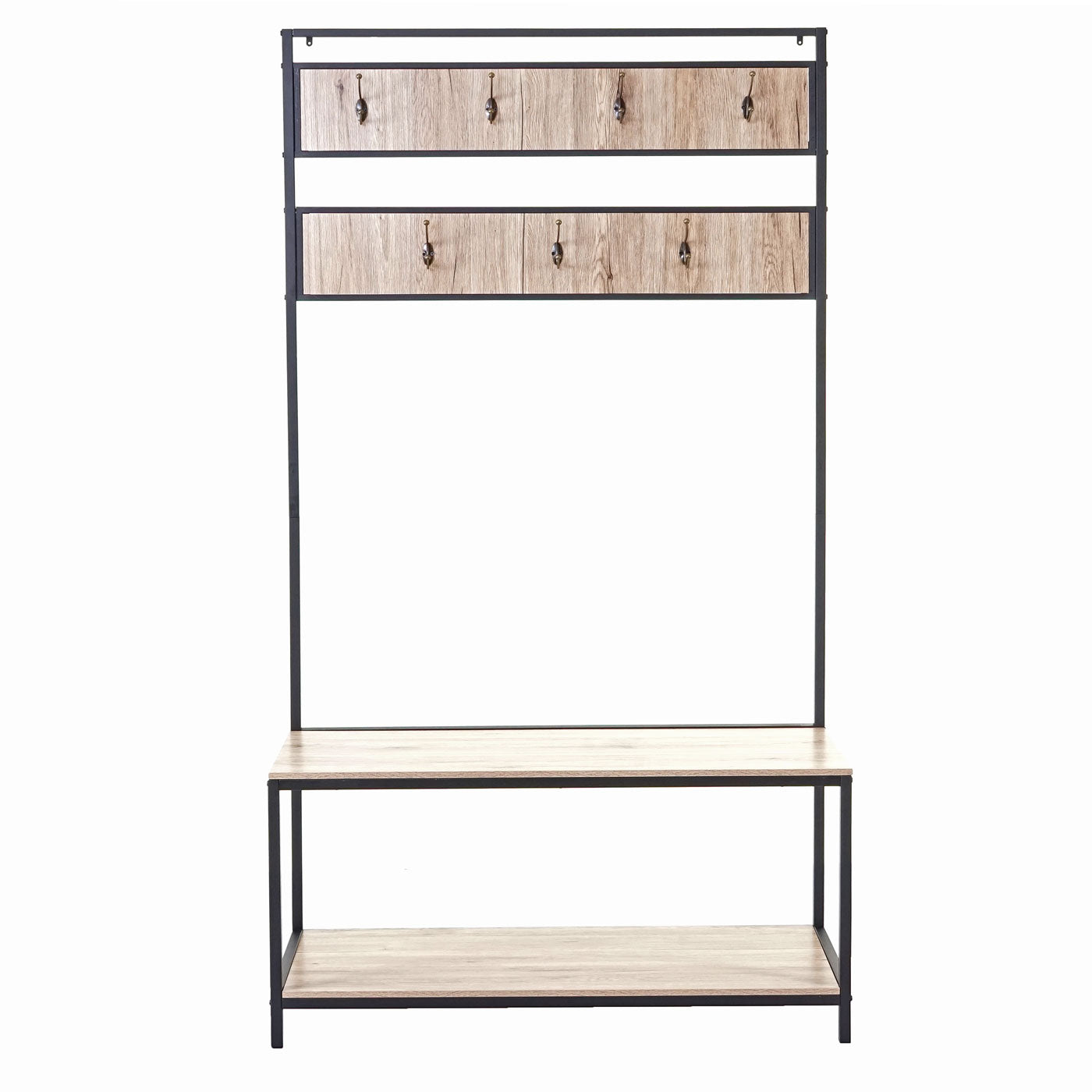 Cosmo Casa - Kapstok - Vrijstaand - Metaal & Hout - Naturel - 184×102×41 cm