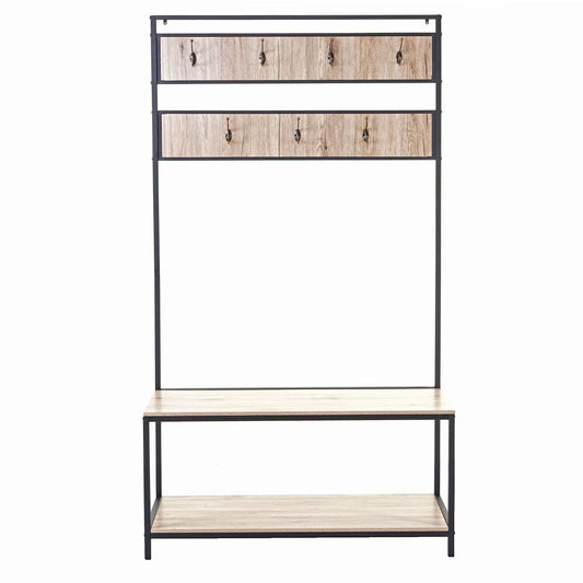 Cosmo Casa - Kapstok - Vrijstaand - Metaal & Hout - Naturel - 184×102×41 cm