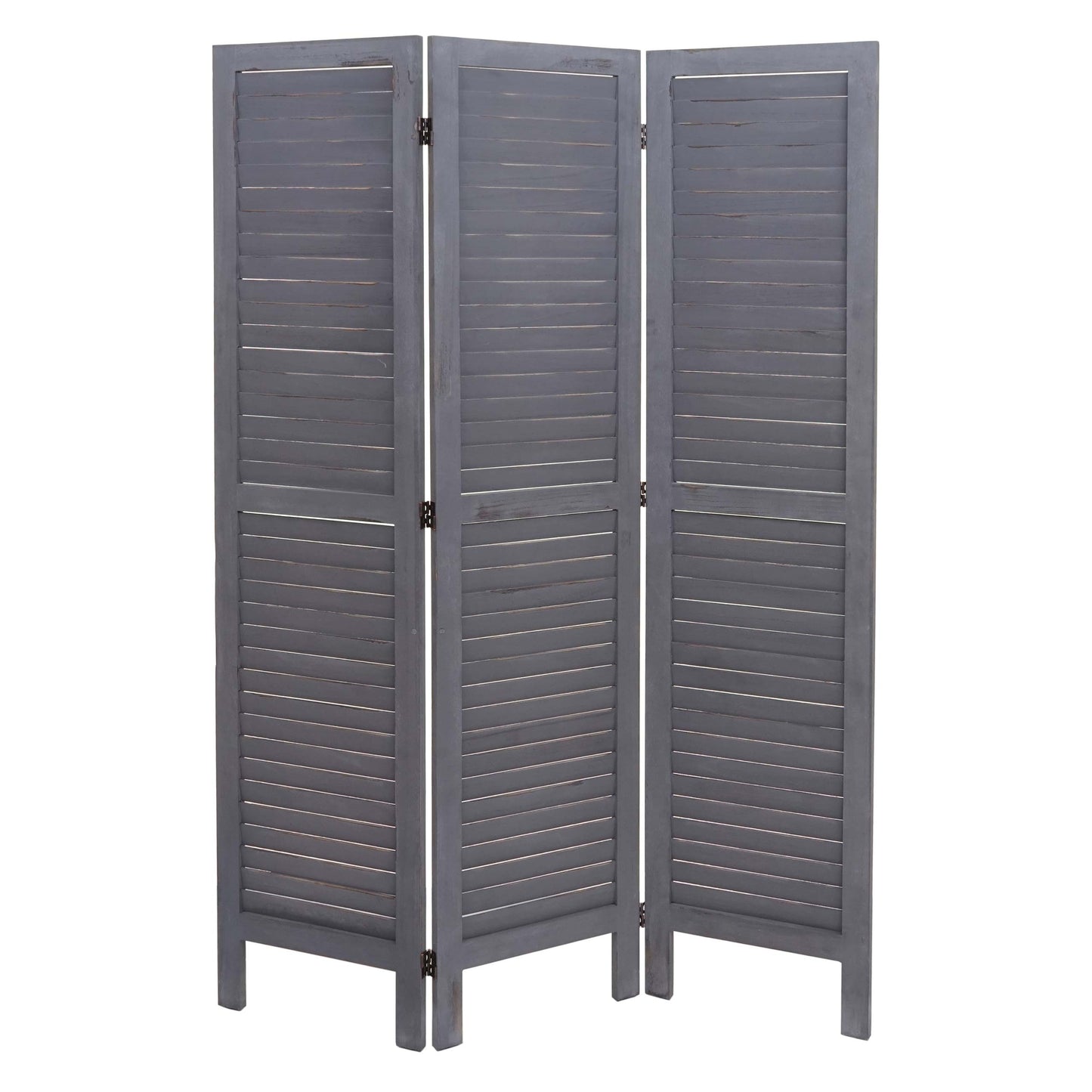 Cosmo Casa - Scheidingswand - Shabby look - Massief hout - Grijs - 170x120cm