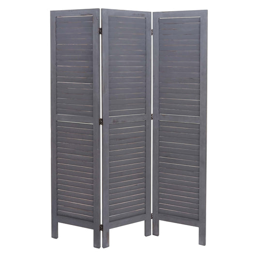 Cosmo Casa - Scheidingswand - Shabby look - Massief hout - Grijs - 170x120cm